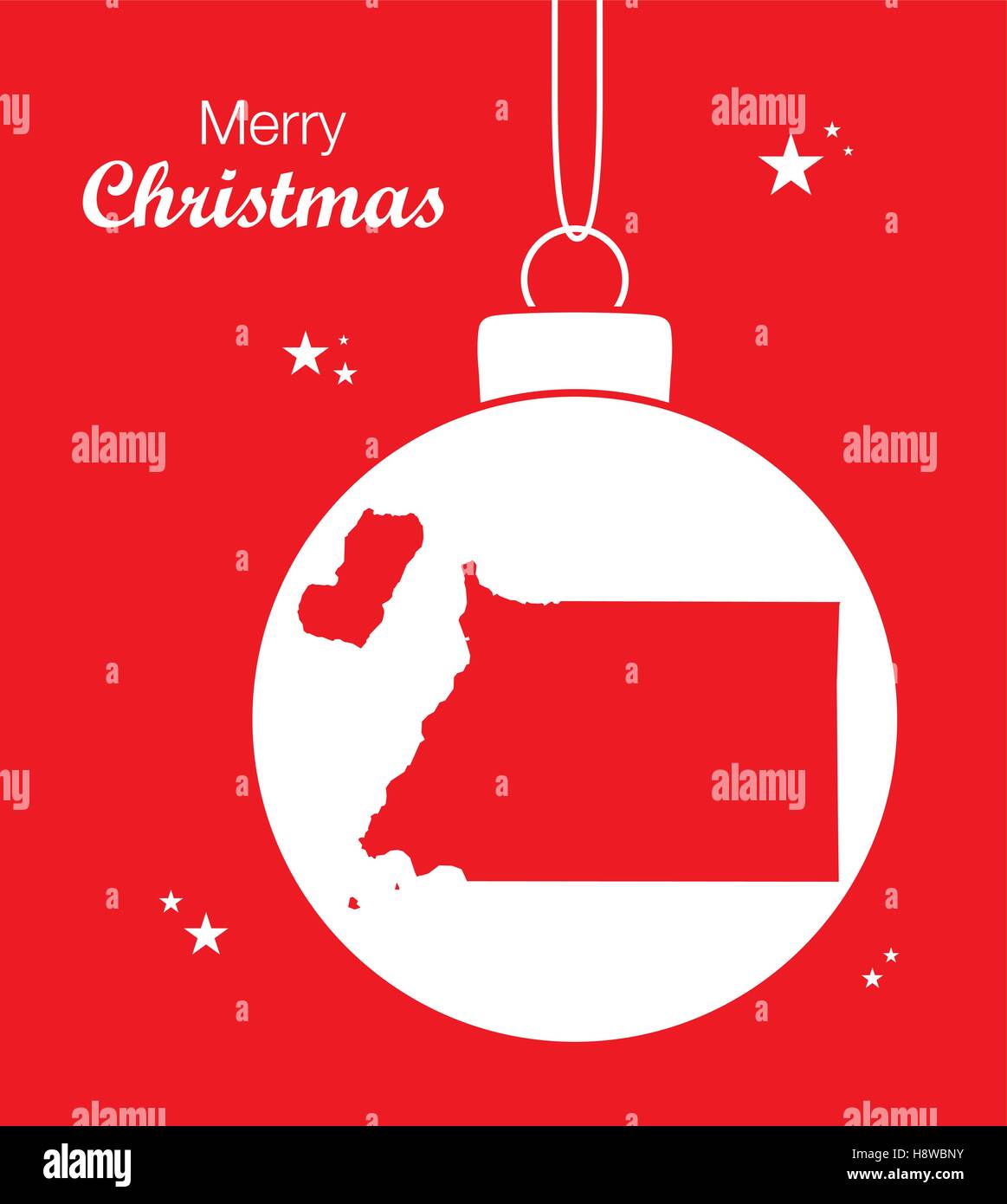 Joyeux Noël thème d'illustration avec la carte de Guinée équatoriale Illustration de Vecteur