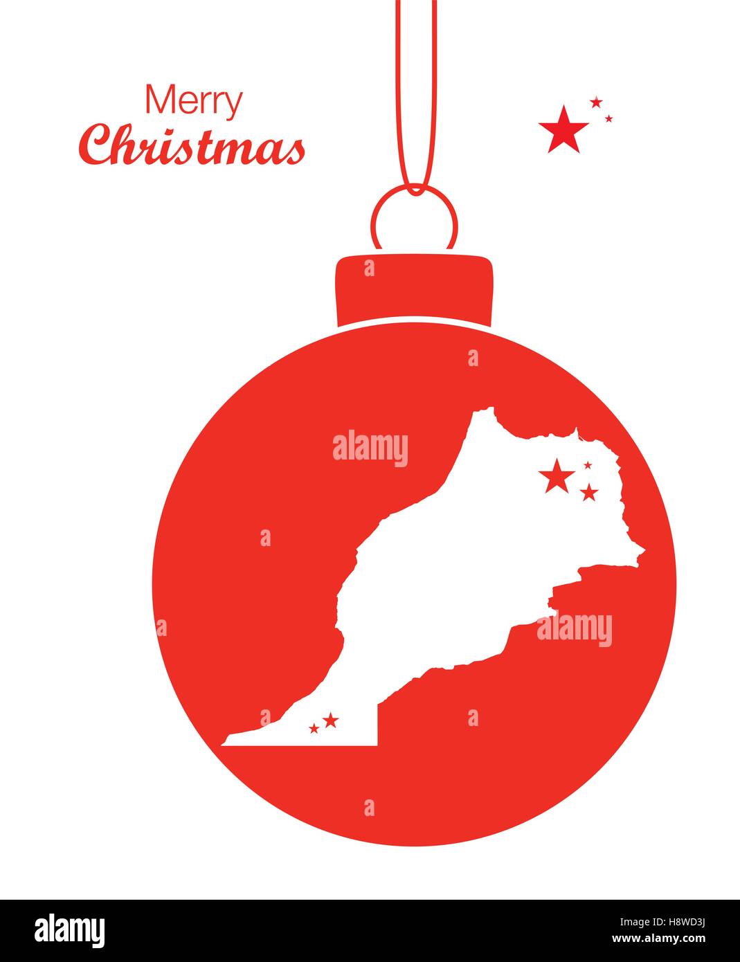Joyeux Noël illustration thème avec carte du Maroc Illustration de Vecteur