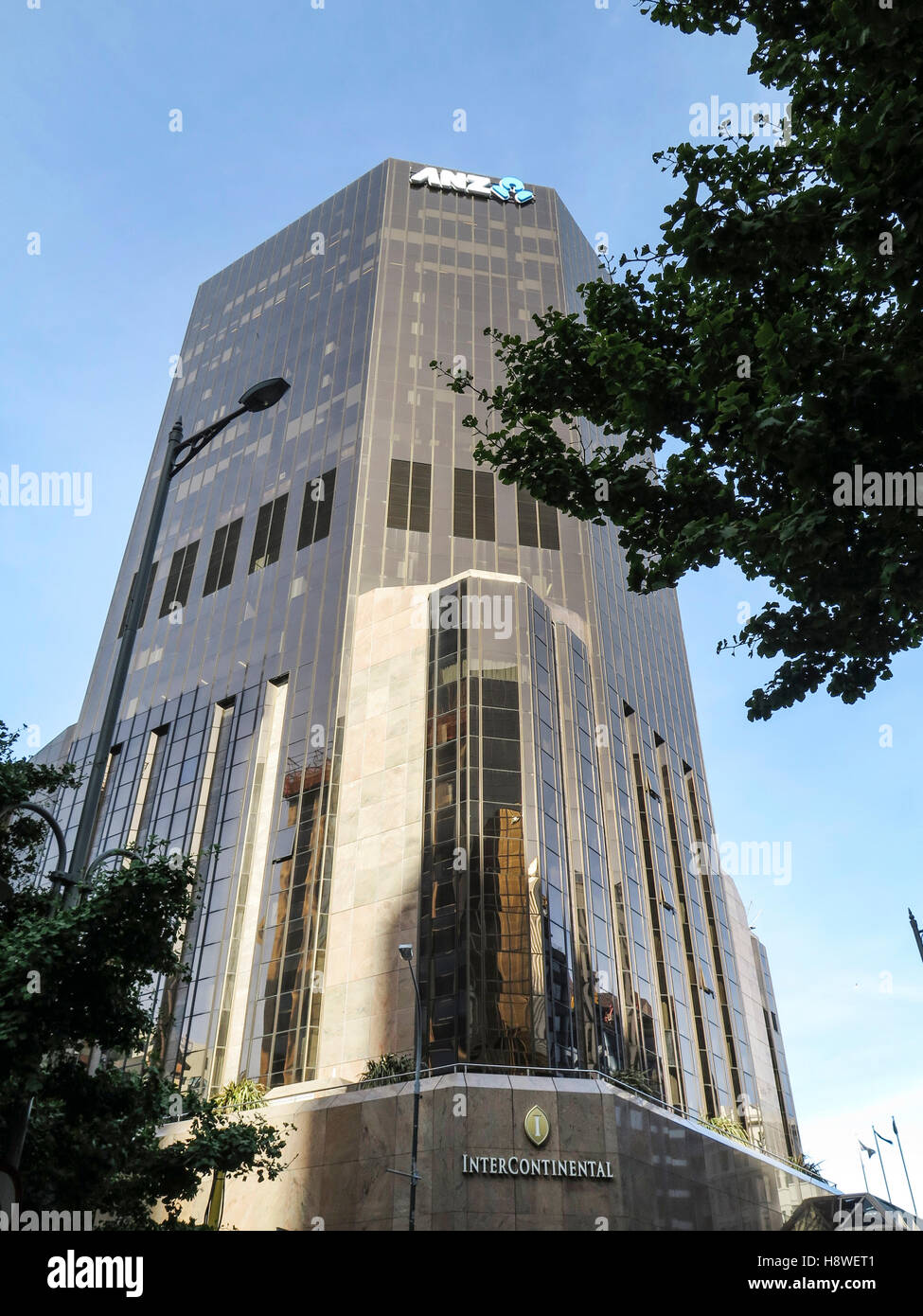 Bâtiments dans le centre-ville de Wellington, Île du Nord, Nouvelle-Zélande Banque D'Images