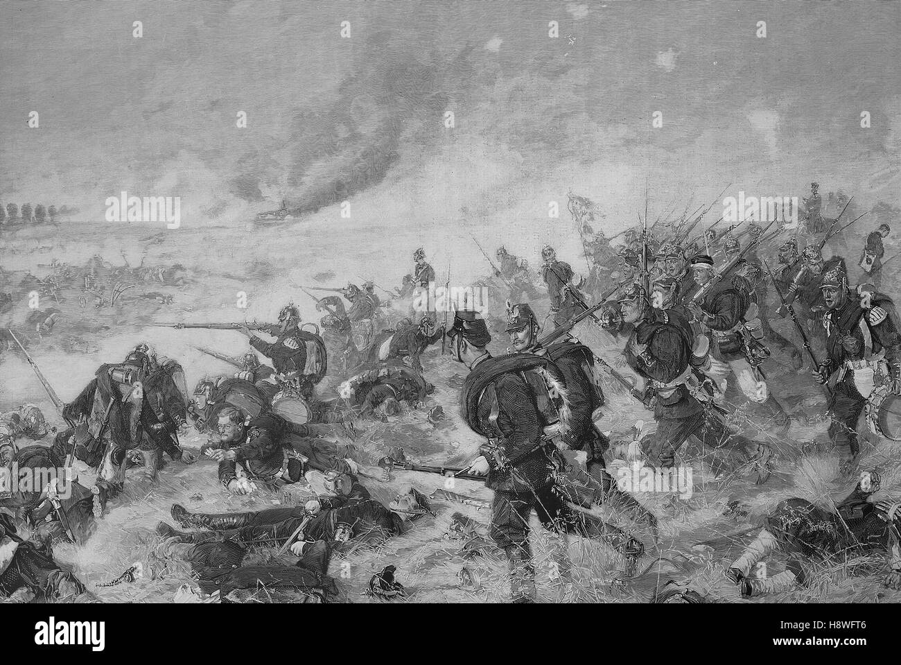 Guerre franco-prussienne ou guerre franco-allemande, la bataille de Rezonville, Août 1870 Banque D'Images