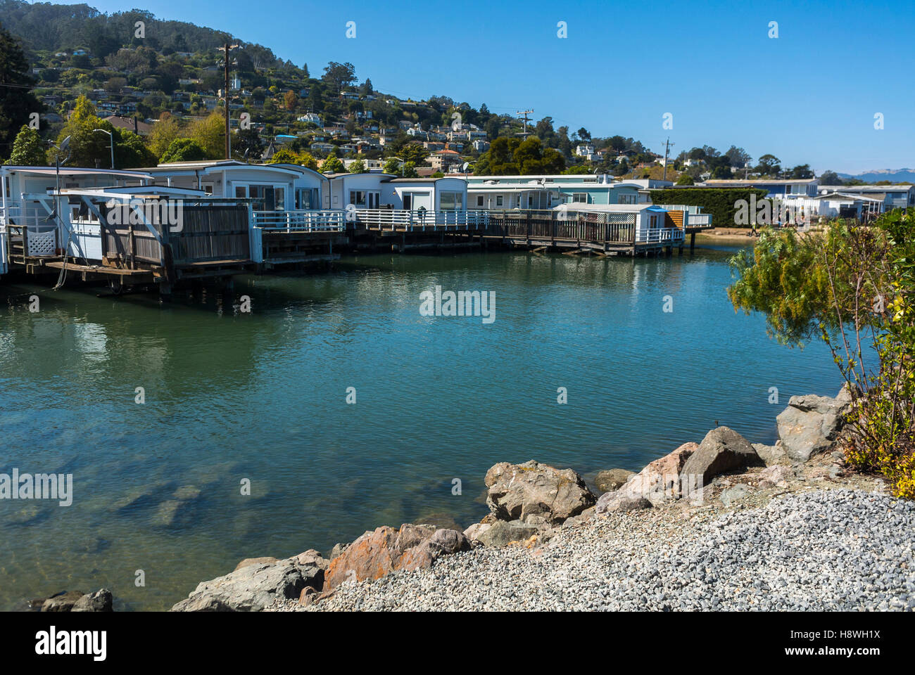 Sausalito, CA, USA, Paysage, bateaux-maison sur Bay, San Francisco Suburb Banque D'Images