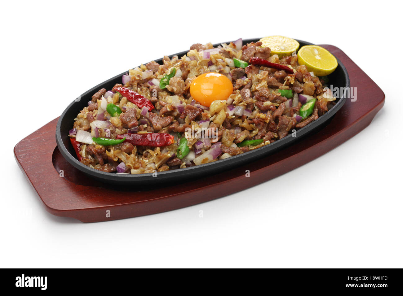 Porc grésillantes sisig cuisine philippine, Banque D'Images