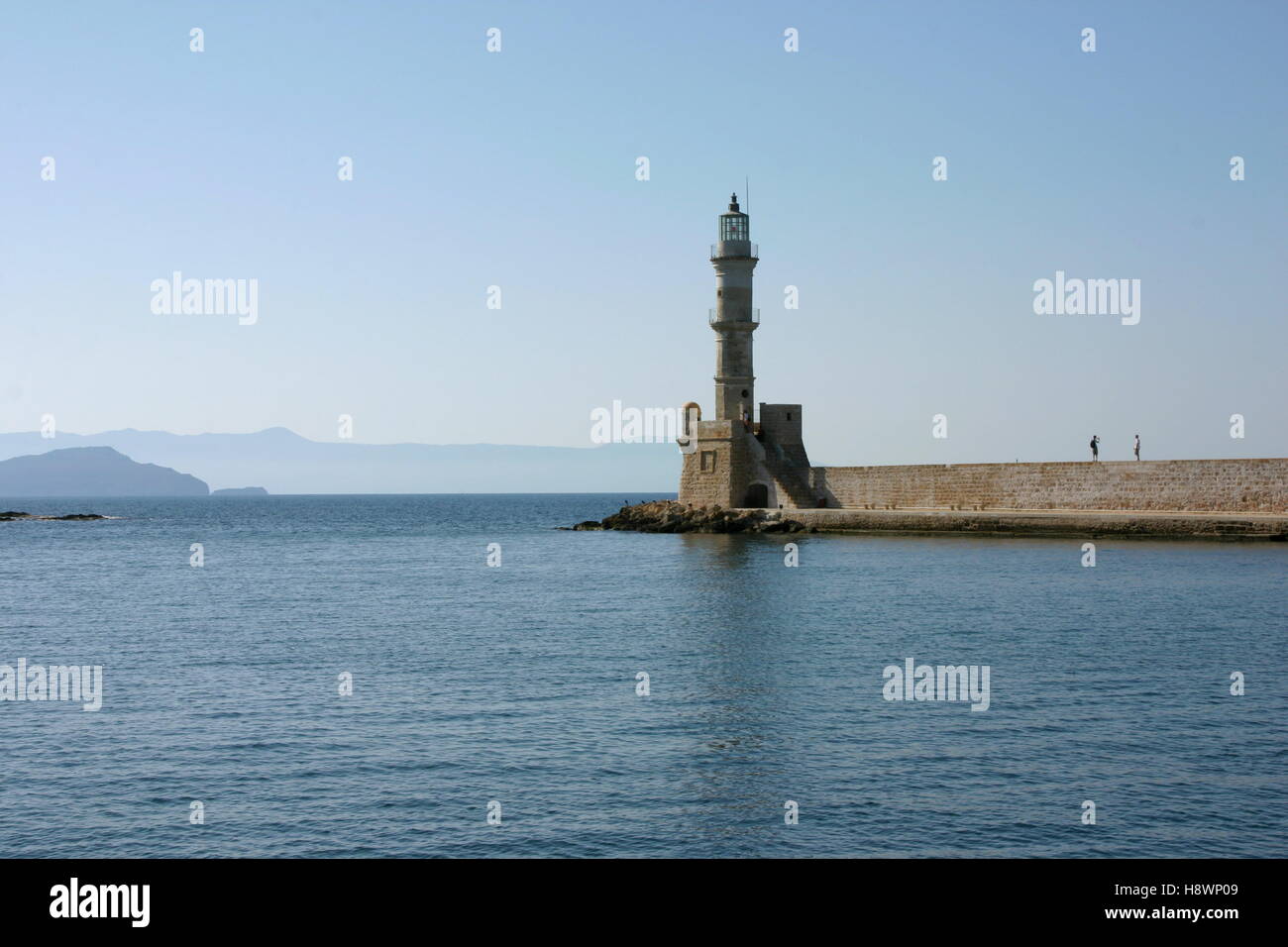 Le phare d'Héraklion sur l'île de Crète Banque D'Images