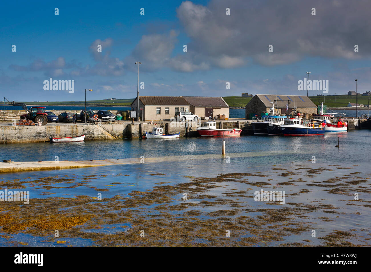 Pierowall Harbour ; Orcades ; Royaume-Uni ; Westray Banque D'Images
