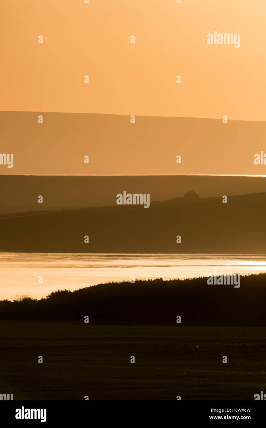 South Ronaldsay ; coucher du soleil ; l'Orkney ; UK Banque D'Images