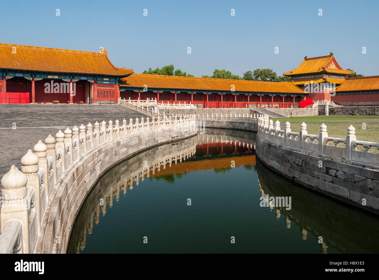 Canal dans la Cité Interdite à Beijing (Chine) Banque D'Images