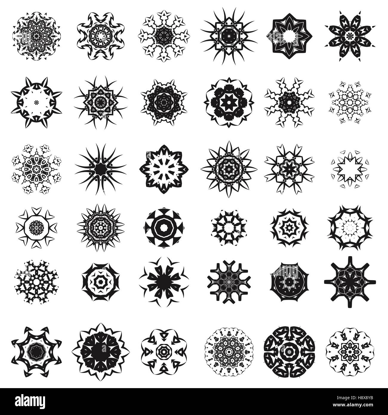 Ensemble de rosettes Tribal Tattoo Illustration de Vecteur