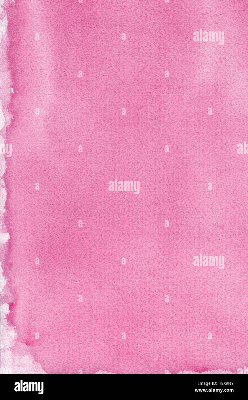 Artisan naturel rose peinture aquarelle texture pattern, vertical papier aquarelle texturé closeup macro fond espace copie Banque D'Images