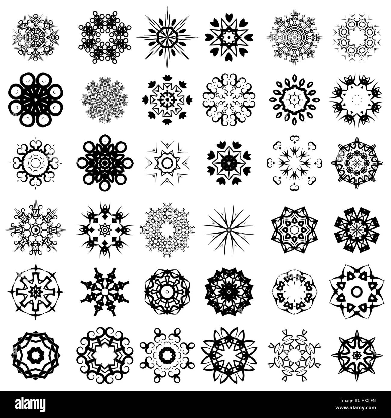 Ensemble de rosettes différents Illustration de Vecteur