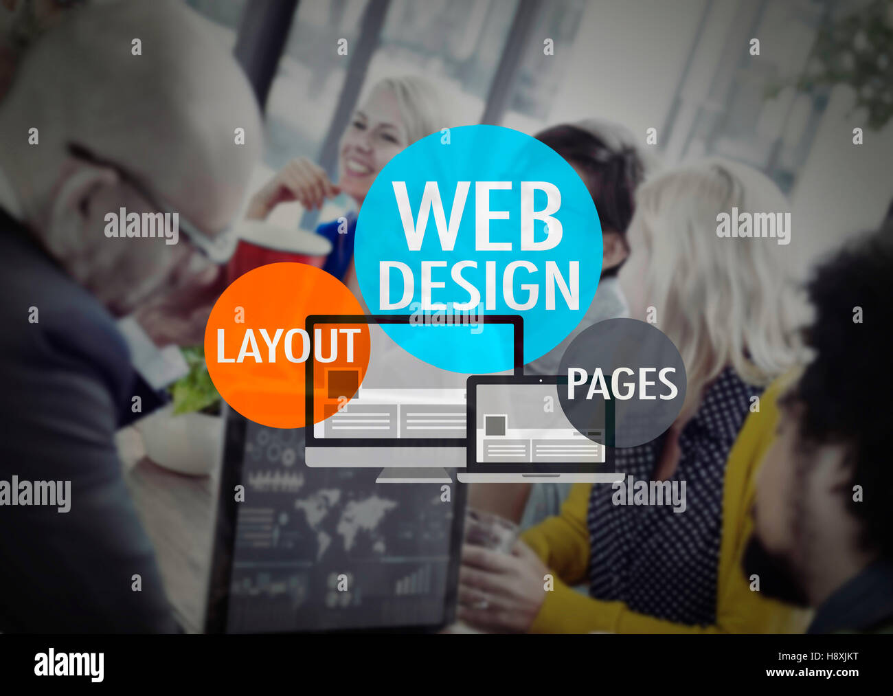 Mise en page Web Design Développement pages WWW Site Web Concept Banque D'Images