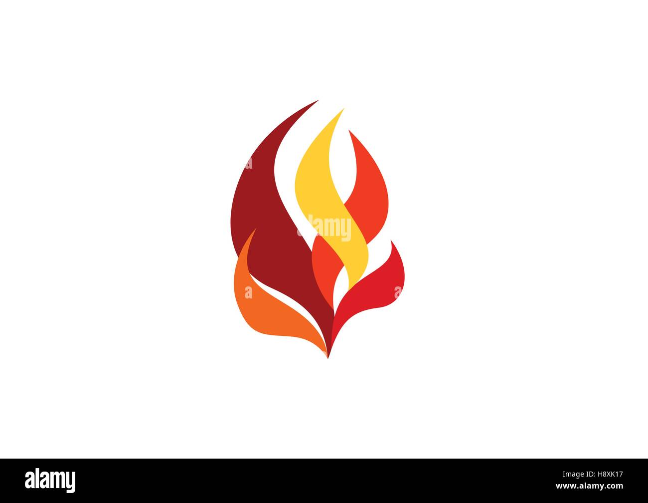 Feu flamme flammes moderne, logo, logotype signe de feu chaud vecteur