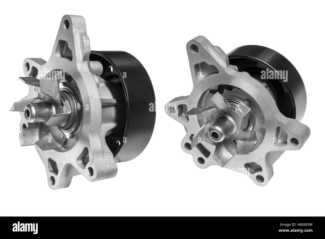 Voiture de la pompe à eau sur un fond blanc Banque D'Images