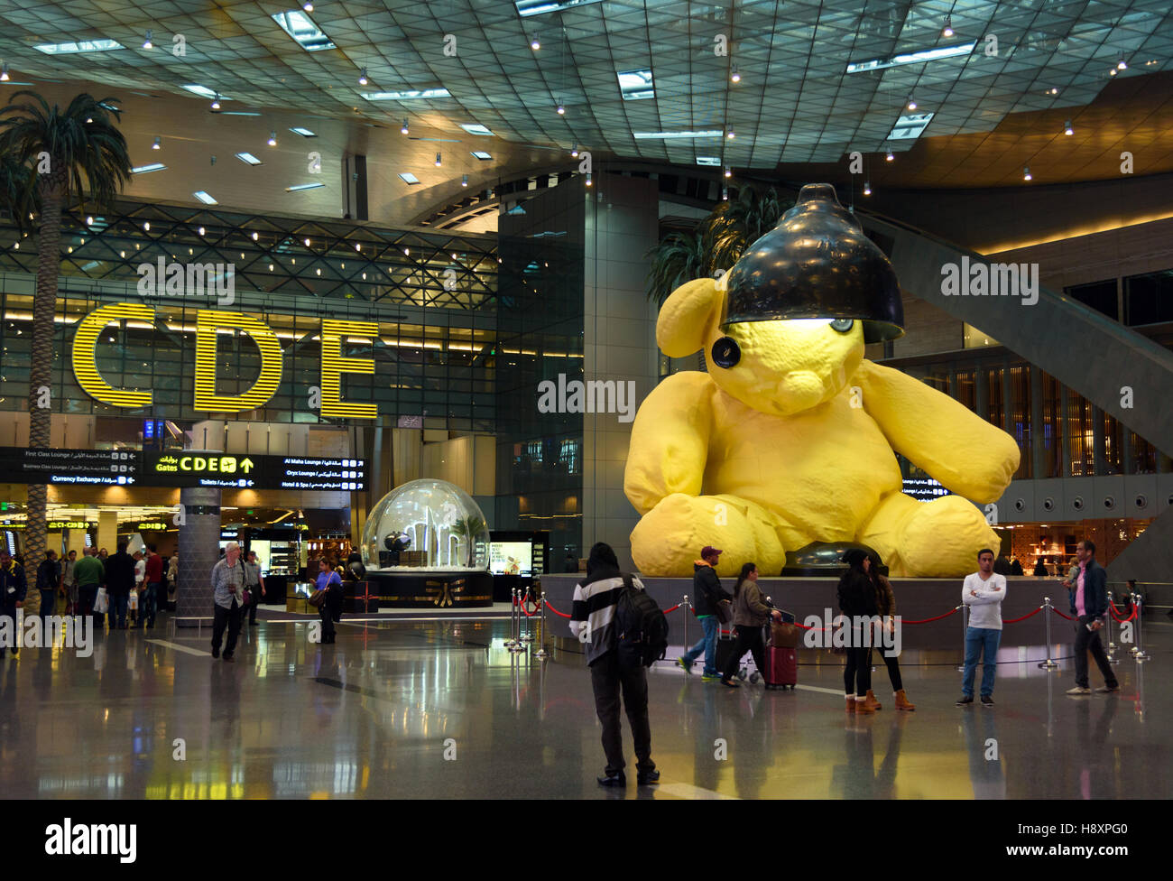 Intérieur de l'Aéroport International Hamad. Doha, Qatar Banque D'Images