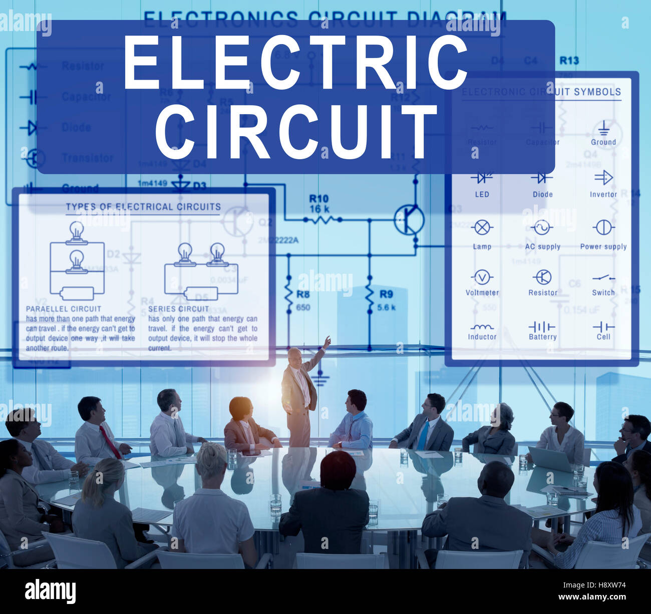 Circuit électronique Tension Électricité Concept Banque D'Images