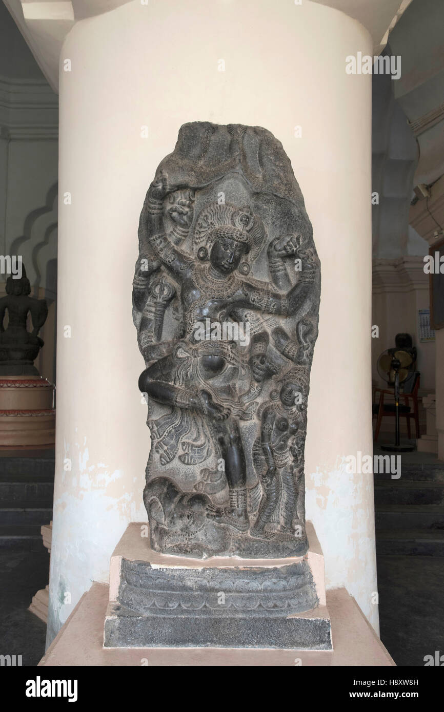 Shiva comme gajasamhar, thanjavur maratha palace museum, tanjore, Tamil Nadu, Inde Banque D'Images