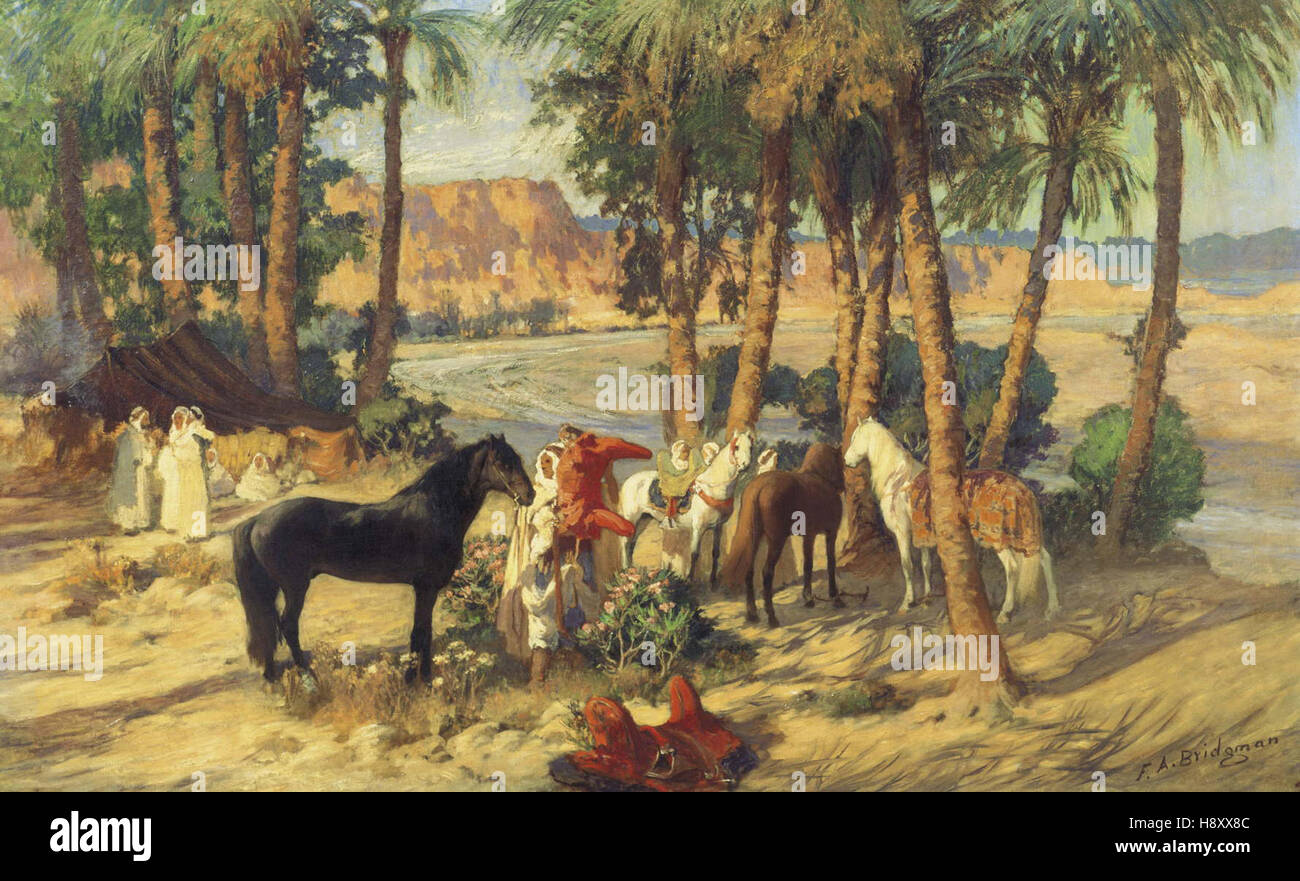 Frederick Arthur Bridgman, un repos à l'ombre Banque D'Images