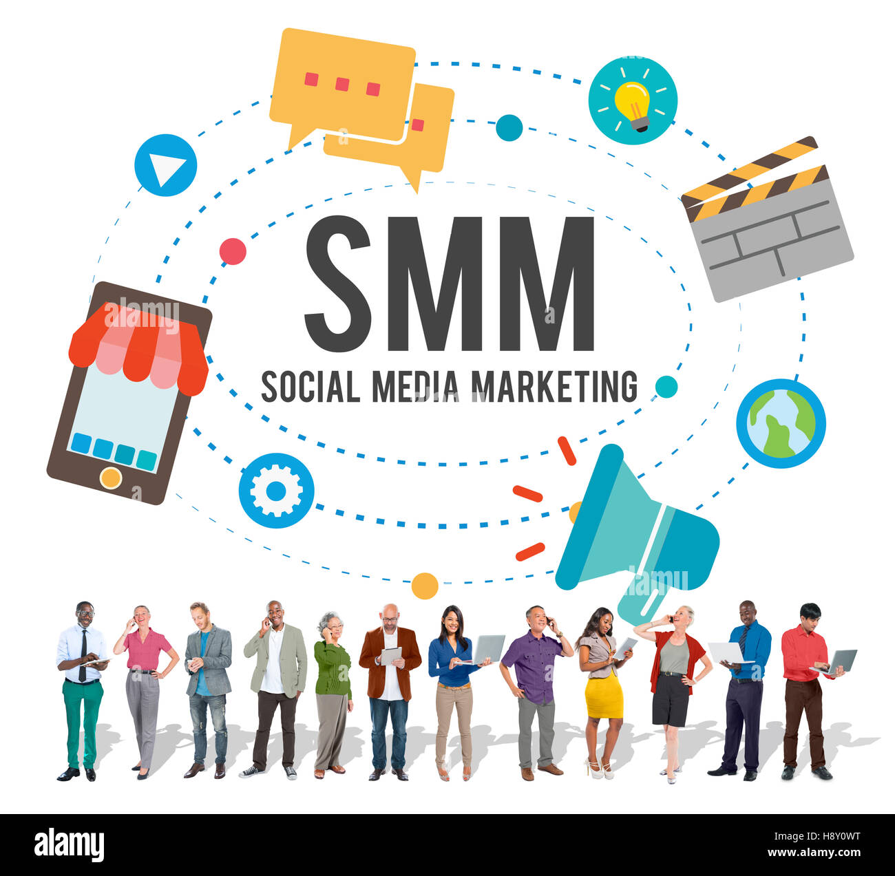 Social Media Marketing Concept d'affaires en ligne Banque D'Images