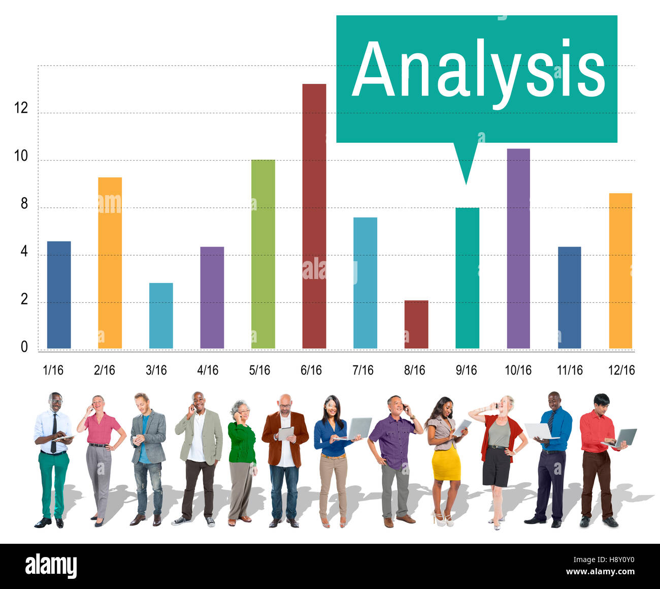 Analytics analyse statistiques de croissance graphique Concept Banque D'Images