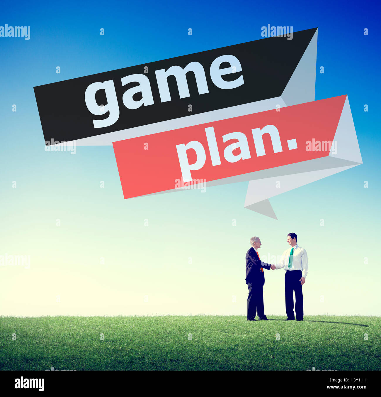 Stratégie de planification du plan de match But Direction Concept de solution Banque D'Images