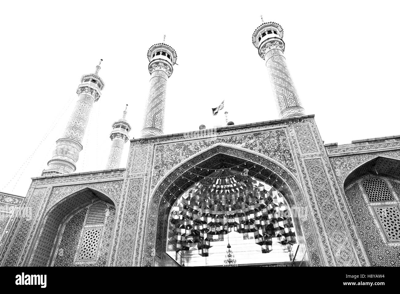 Flou dans l'Iran et l'ancienne religion mosquée architecture perse Banque D'Images