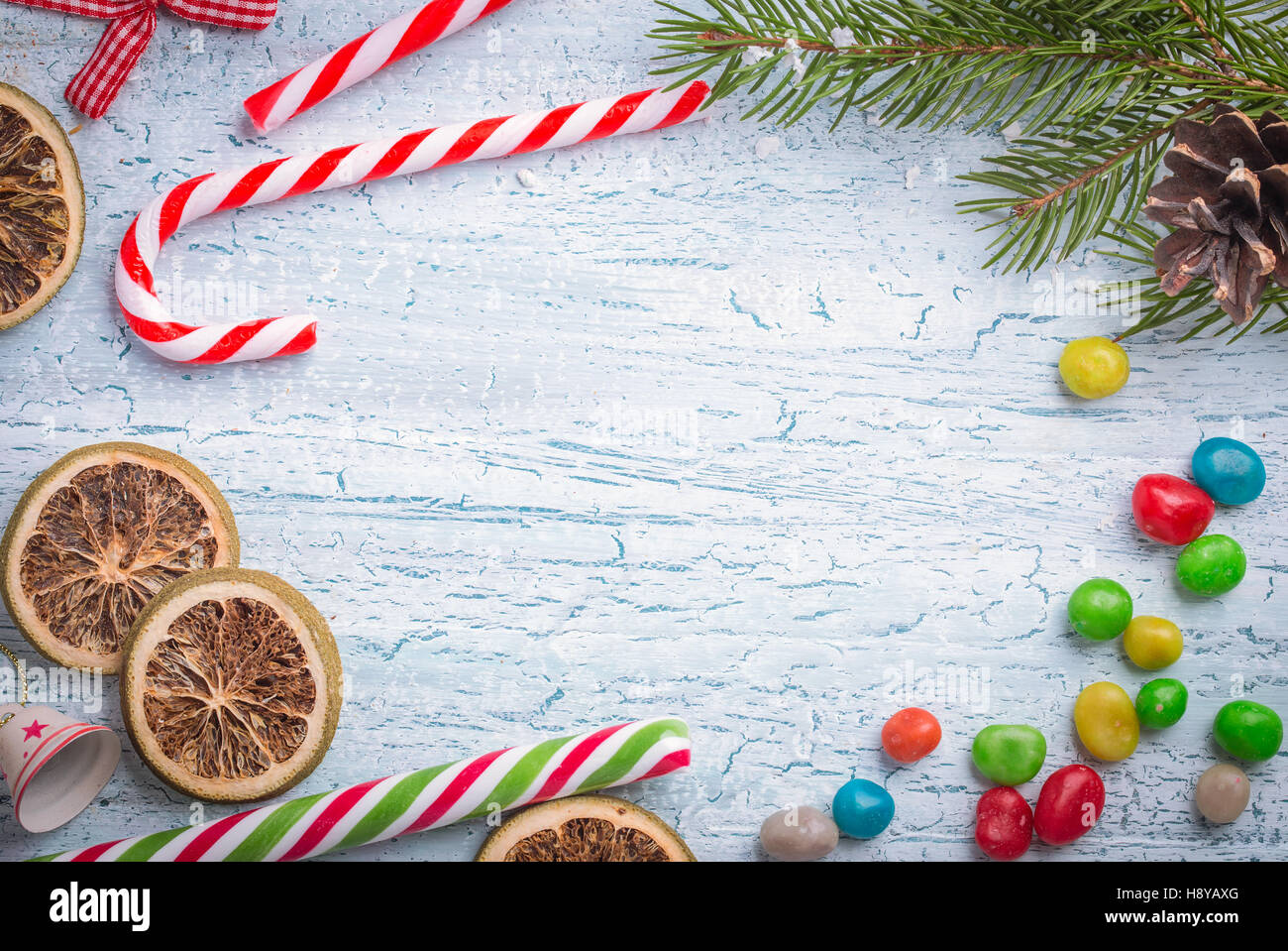 Noël arrière-plan bleu clair Banque D'Images