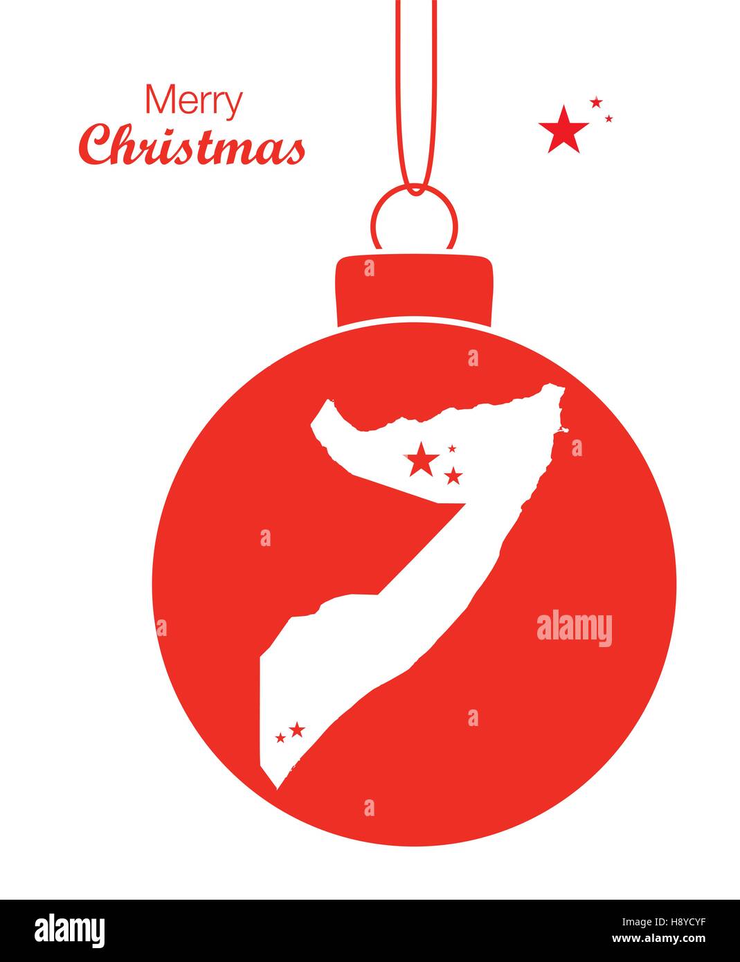 Joyeux Noël thème d'illustration avec la carte de la Somalie Illustration de Vecteur