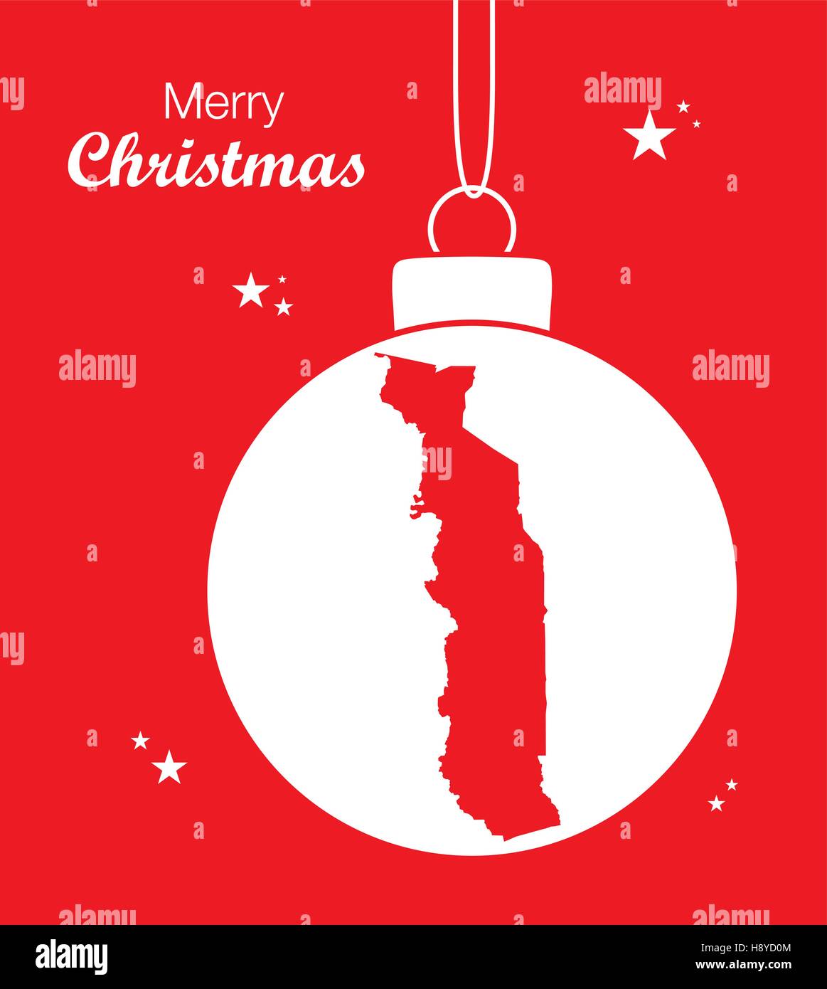 Joyeux Noël thème d'illustration avec la carte du Togo Illustration de Vecteur