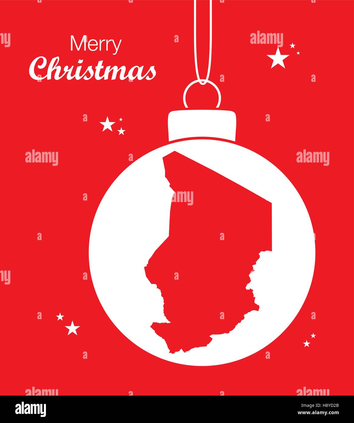Joyeux Noël illustration thème avec carte de Tchad Illustration de Vecteur
