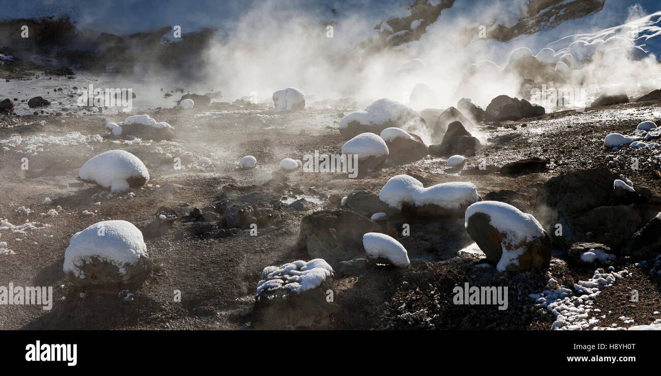 L'hiver, près du lac Kleifarvatn, une courte distance en voiture de Reykjavik, Islande Banque D'Images