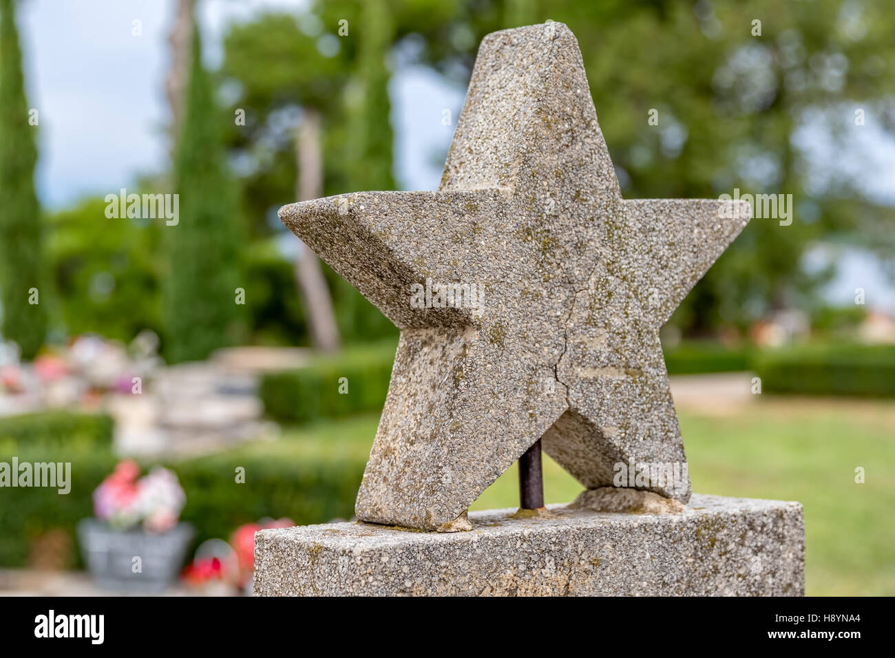Cimetière étoile à cinq branches Banque D'Images