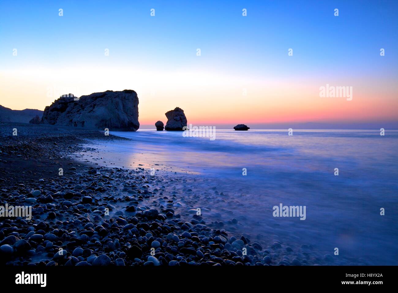 Rocher d'Aphrodite, Paphos, Chypre, Méditerranée orientale Banque D'Images