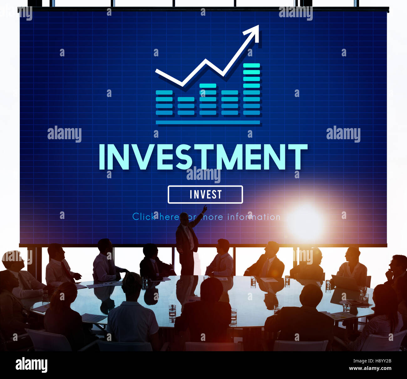 Investir les revenus financiers d'investissement lucratif Concept Frais Banque D'Images