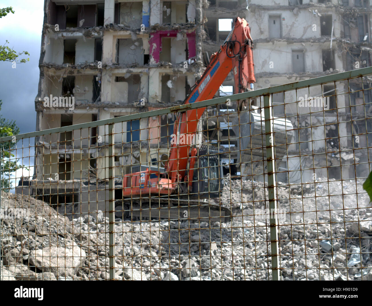 Démolition de la tour de Glasgow haut de blocs appartements ou de gratte-ciel Banque D'Images