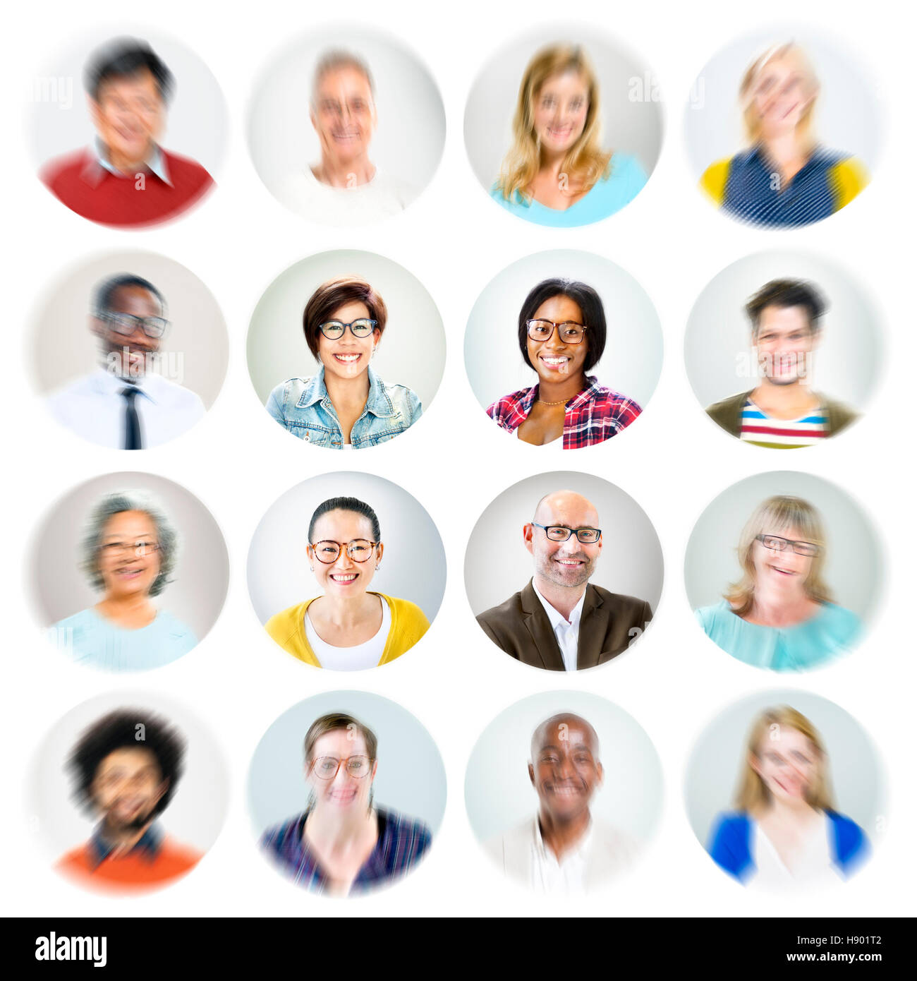 Diverses personnes gaies Portrait multiethnique Concept Banque D'Images