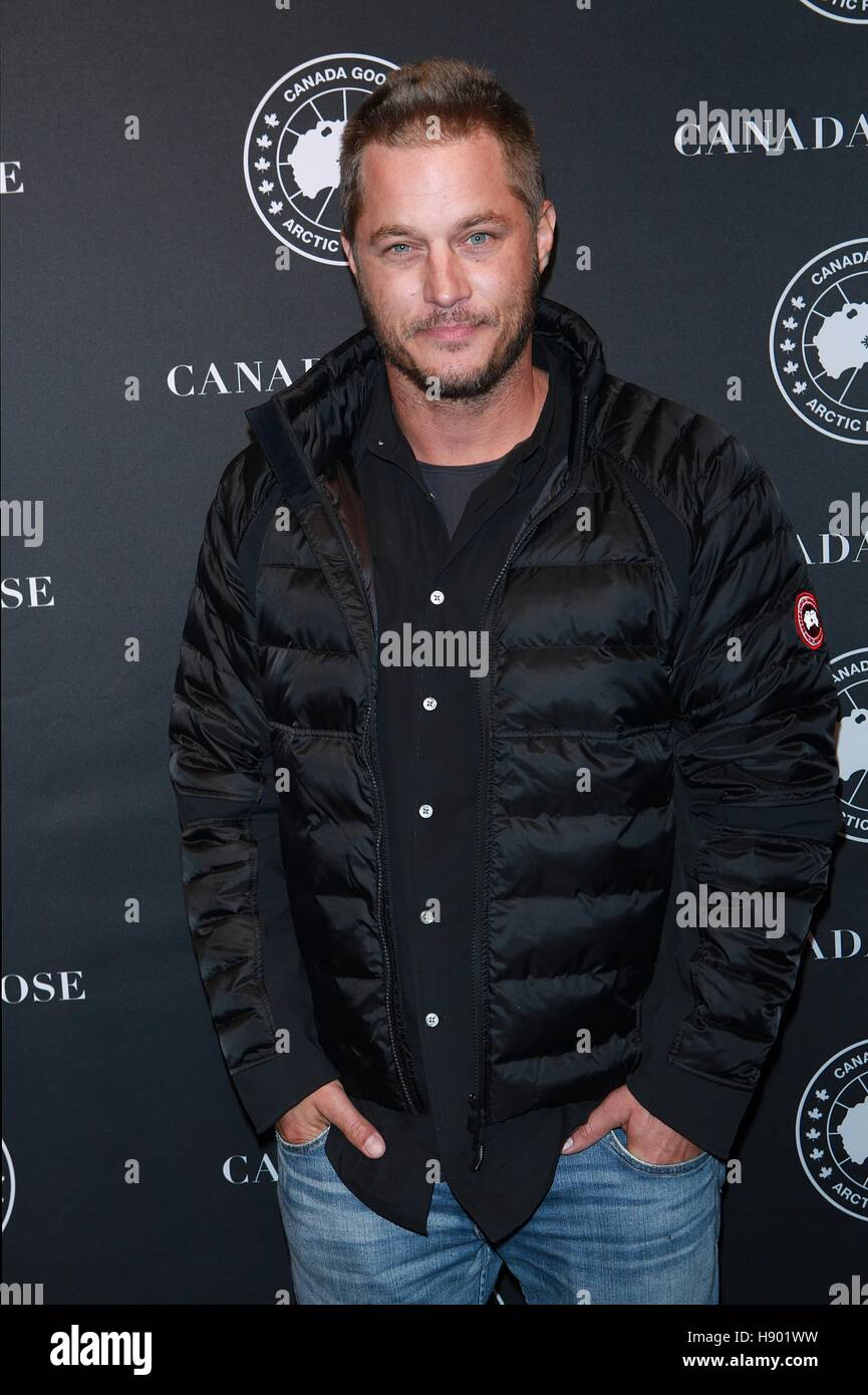 New York, NY, USA. 16 Nov, 2016. Travis Fimmel au Canada Goose premier  flagship store opening at Canada Goose 101 Phare américain Wooster Street  le 16 novembre 2016 à New York. Crédit :