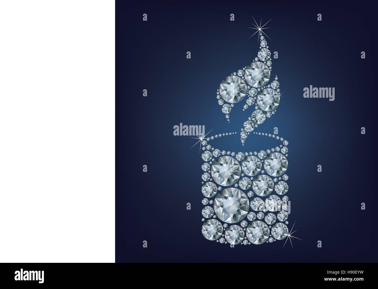 Flamme de bougie lumière a fait beaucoup de diamants Illustration de Vecteur