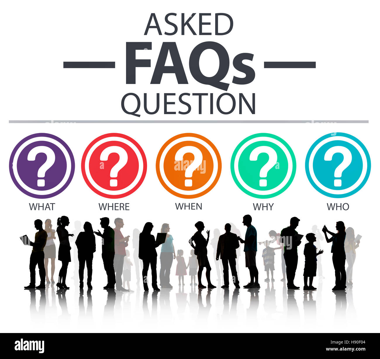 Foire aux Questions FAQ Concept Problèmes Banque D'Images
