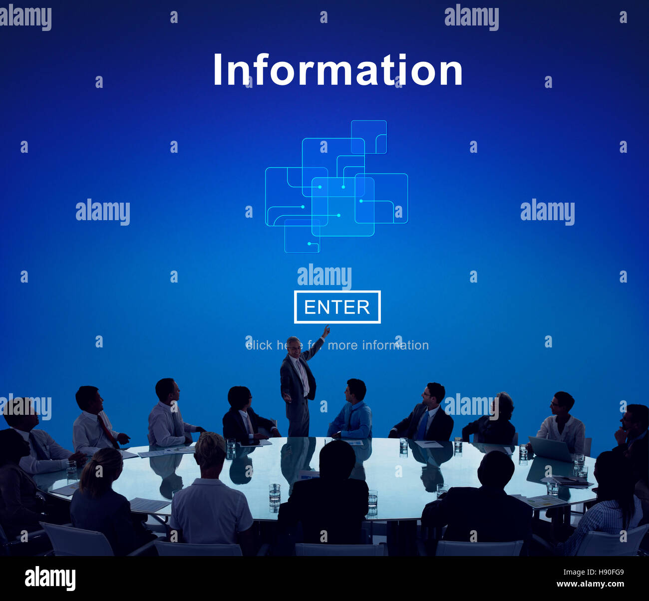 Les données de l'information Concept Lien puce à circuit Banque D'Images