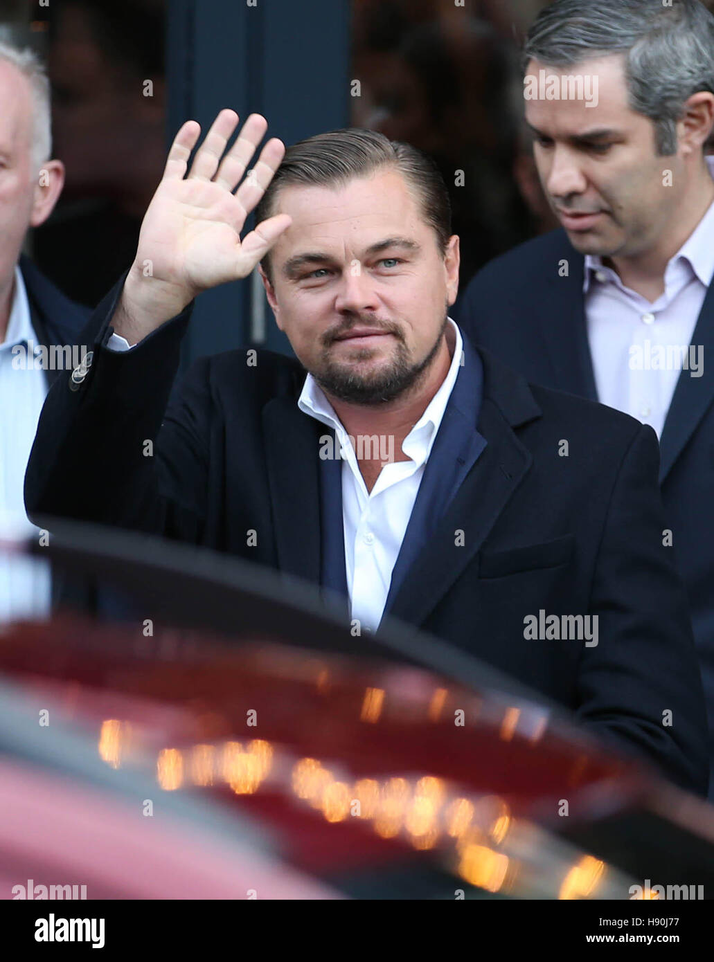 Leonardo DiCaprio quitte après une visite à domicile par morsure sociale sandwicheries à Édimbourg, qui travaillent pour aider les sans-abri. Banque D'Images