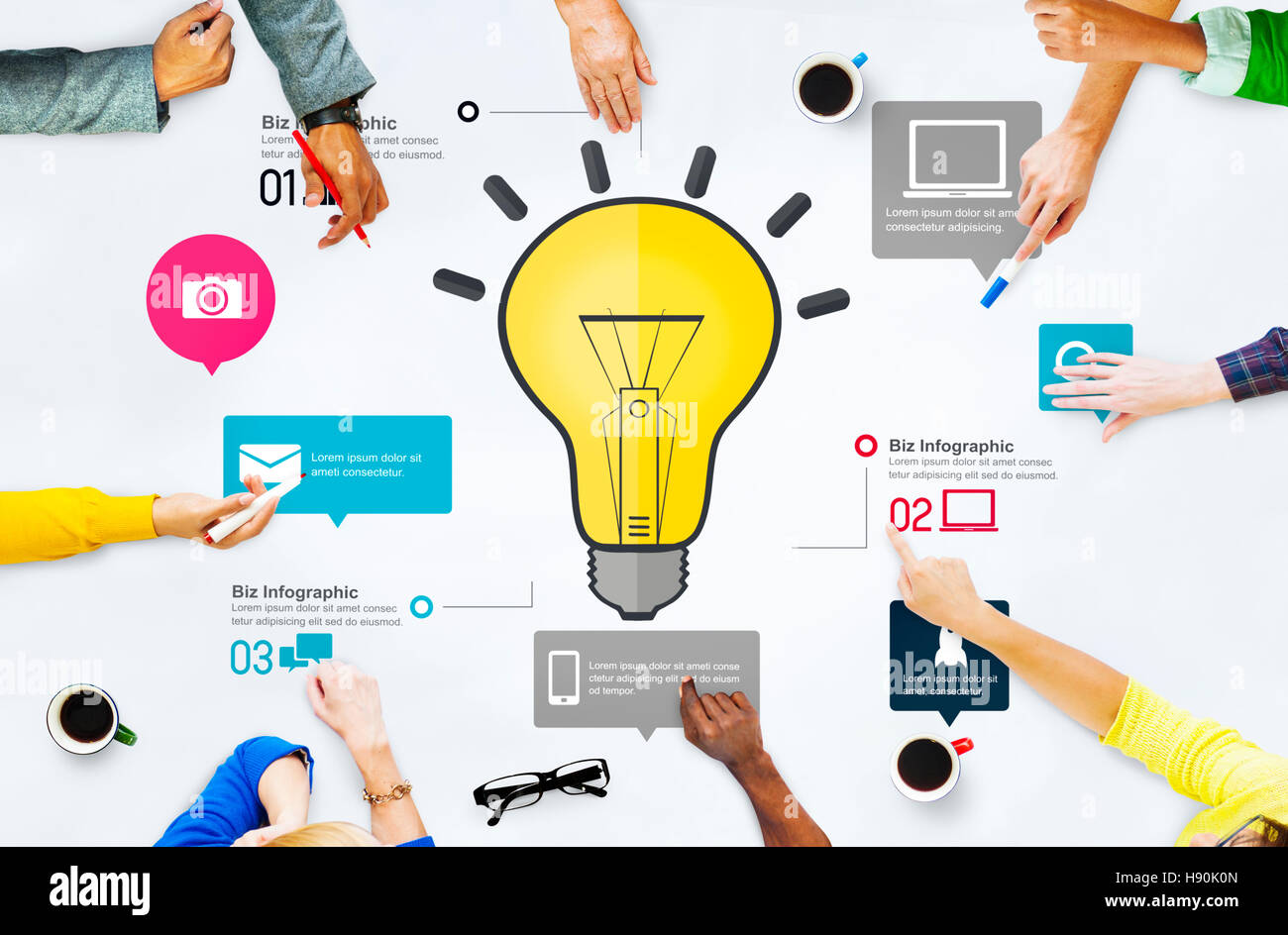 Inspiration créativité idées Biz Infographie Concept