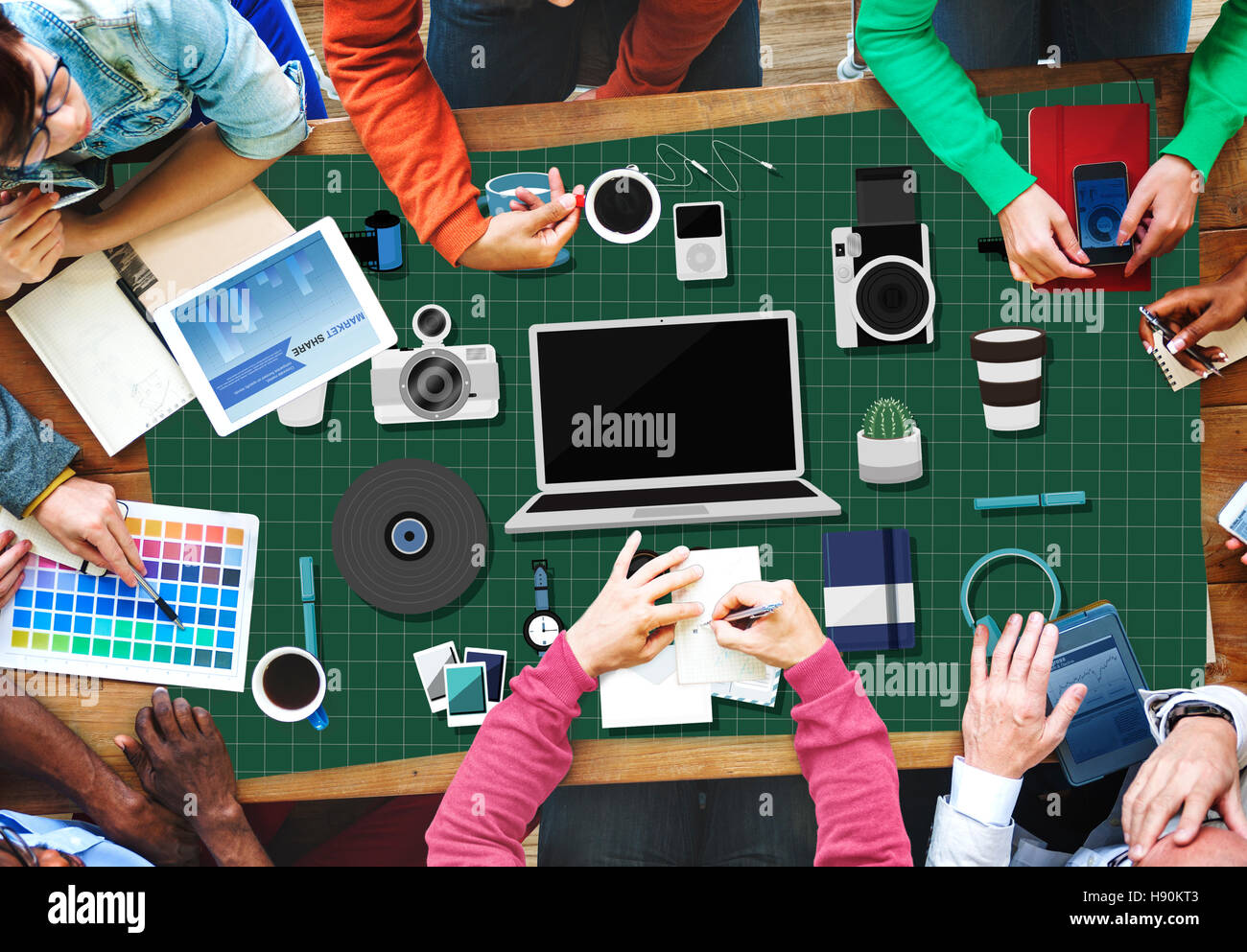 Gadget technologie Concept Media Icons Banque D'Images