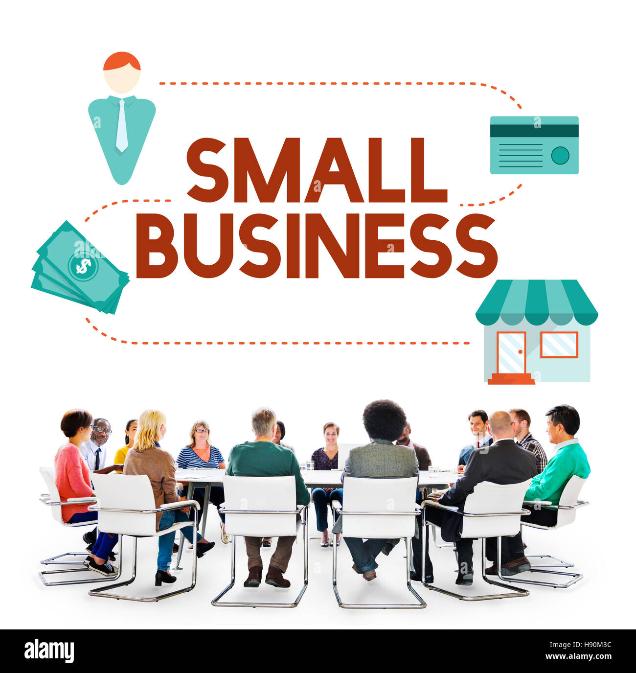 Les petites entreprises des produits-créneaux Concept Entrepreneur Propriété Banque D'Images