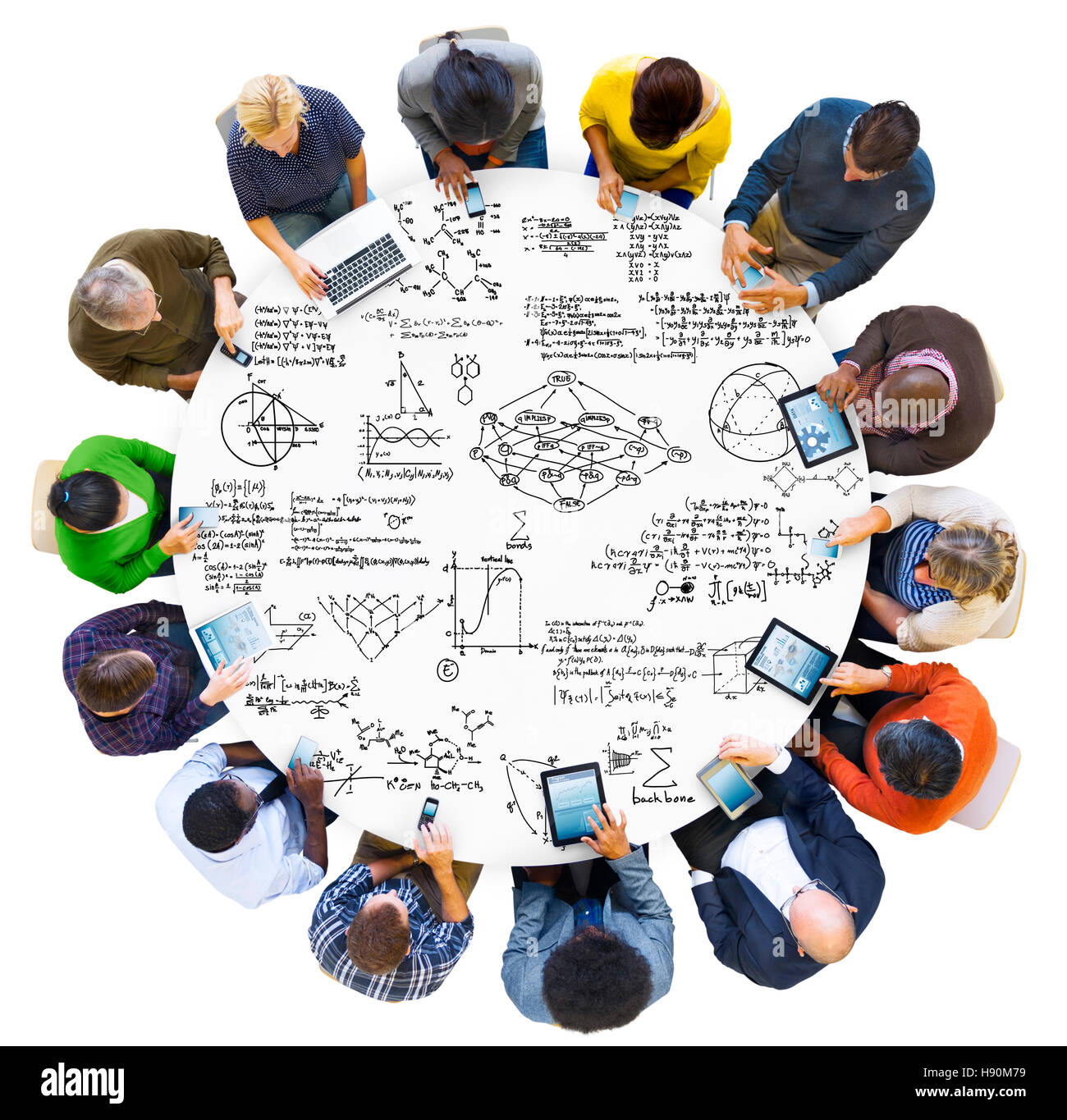 Équation mathématiques formule Symbole mathématique de l'information Notion de géométrie Banque D'Images