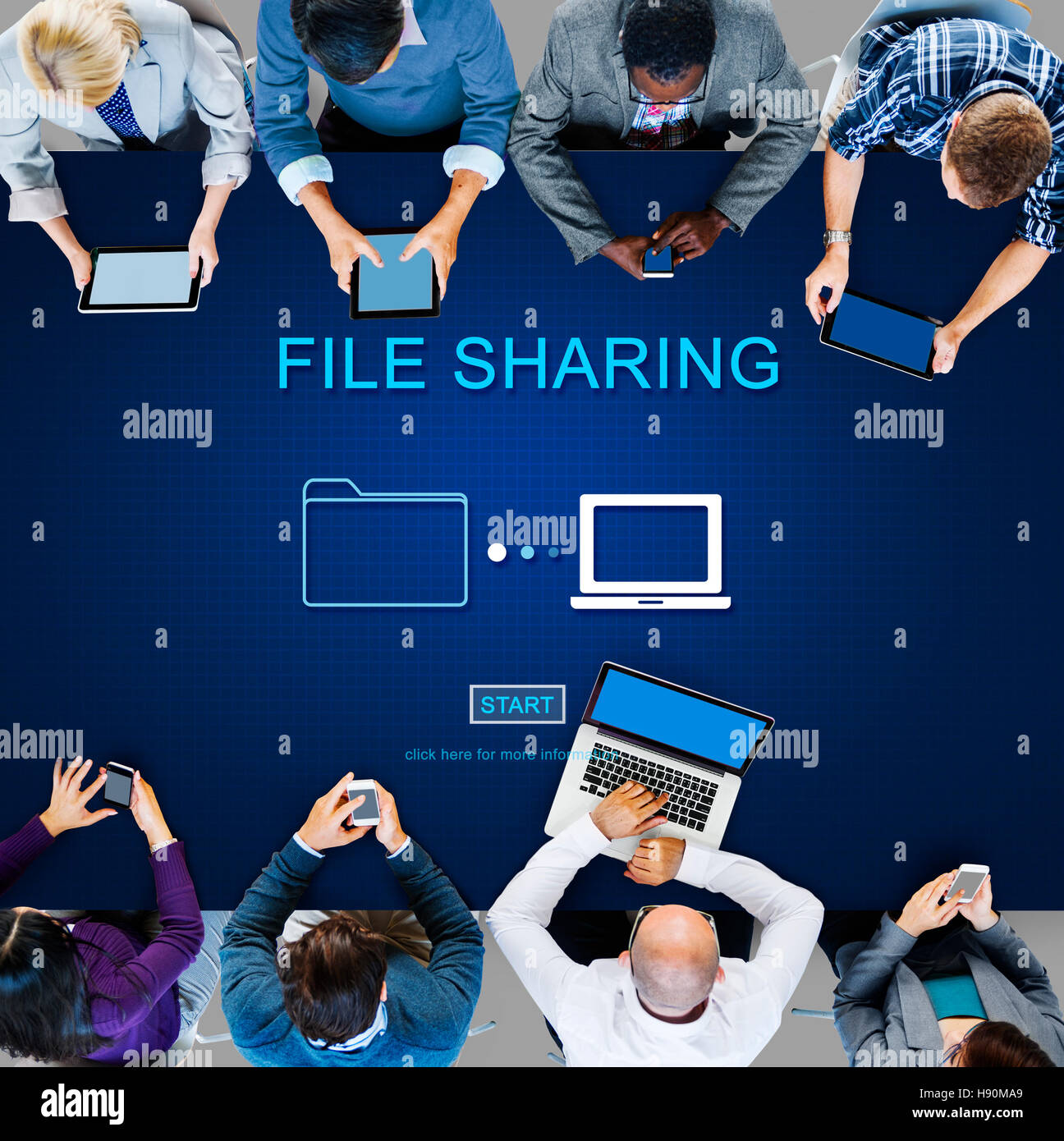 Le partage de fichiers de données de l'ordinateur Digital Document Concept Banque D'Images