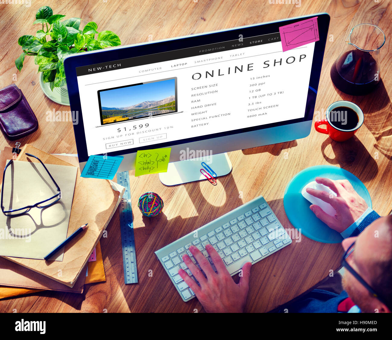 Boutique en ligne Shopping Concept Site Internet Banque D'Images