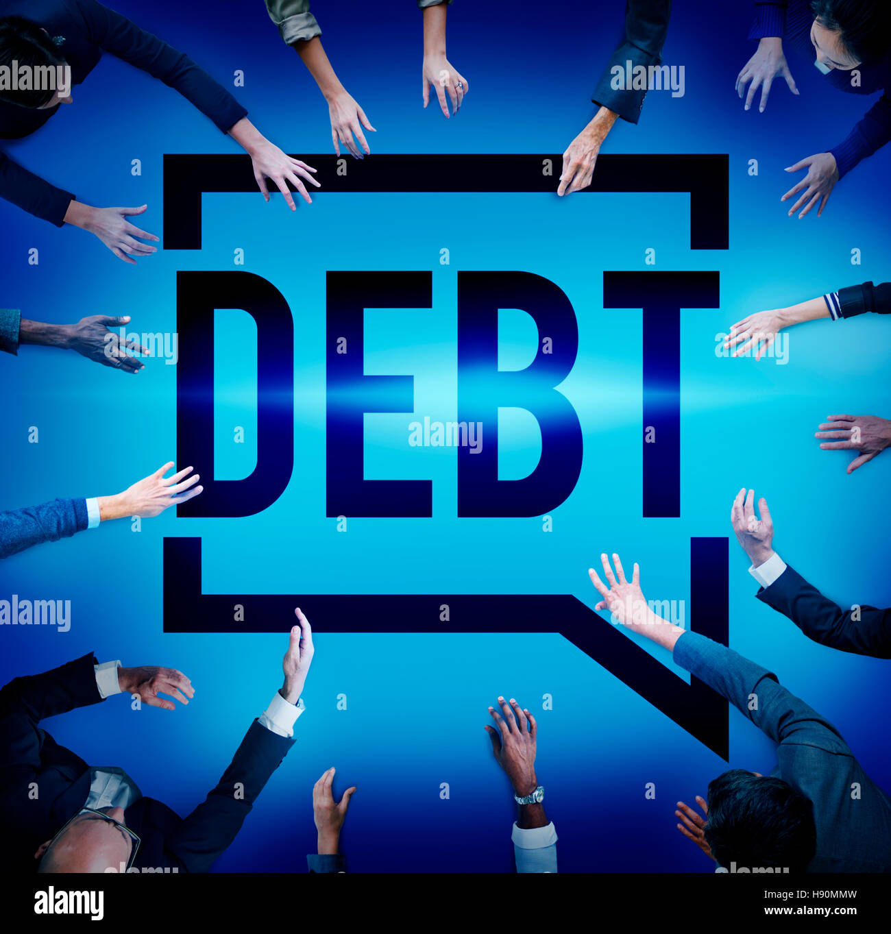 Obligation de la dette Crédit Finance Concept de débit Banque D'Images