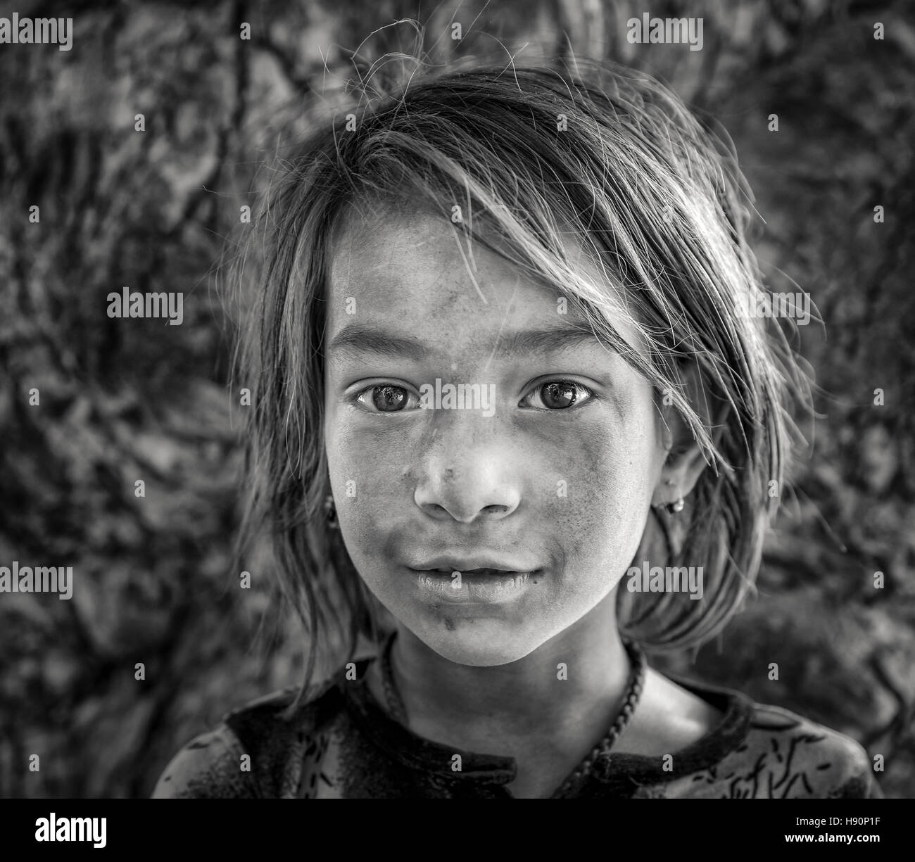 Enfant vivant dans la rue, Jodhpur, Rajasthan, India Banque D'Images