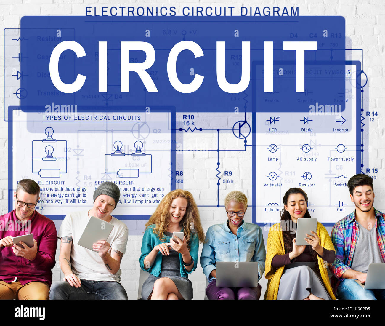 Circuit électronique Tension Électricité Concept Banque D'Images