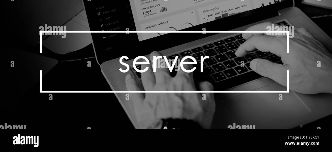 Les données du programme Serveur Ordinateur réseau Tech Concept Banque D'Images