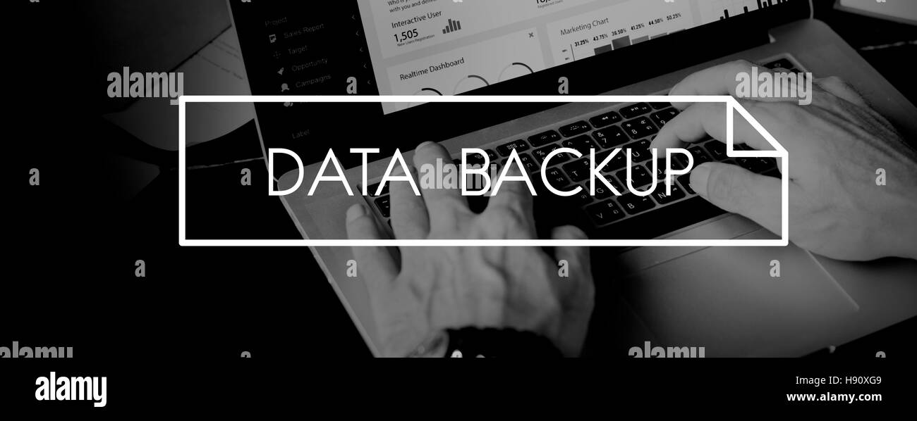 Sauvegarde de données Serveur de stockage de l'information Technologie Concept Banque D'Images